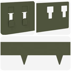 Okraj trávníku 10 pcs 100 x 12 cm Ocel Olivově zelená - obrázek 7