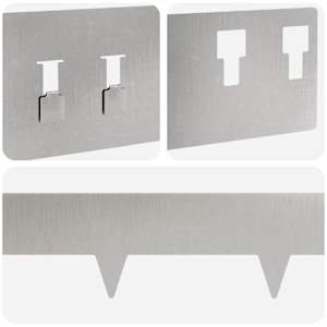 Okraj trávníku 10 pcs 100 x 12 cm Ocel Stříbrná - obrázek 7