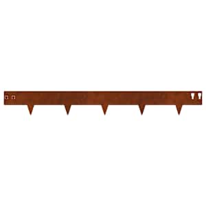 Okraj trávníku 10 pcs 100 x 12 cm Ocel Rezavá - obrázek 6