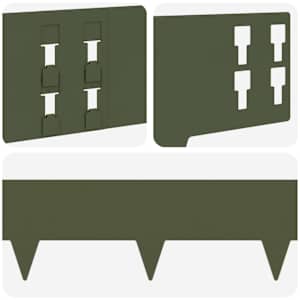 Okraj trávníku 10 pcs 100 x 15 cm Ocel Olivově zelená - obrázek 7
