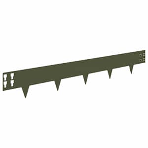 Okraj trávníku 10 pcs 100 x 15 cm Ocel Olivově zelená - obrázek 6