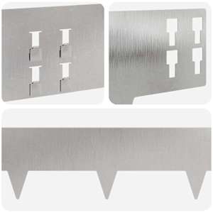 Okraj trávníku 10 pcs 100 x 15 cm Ocel Stříbrná - obrázek 7
