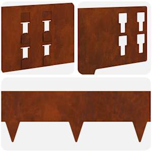Okraj trávníku 10 pcs 100 x 15 cm Ocel Rezavá - obrázek 8