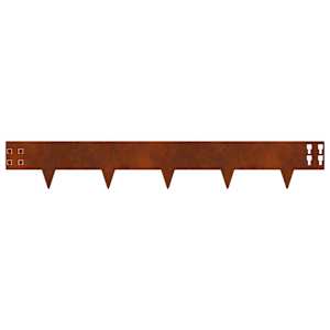Okraj trávníku 10 pcs 100 x 15 cm Ocel Rezavá - obrázek 6