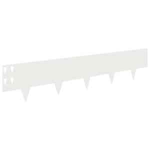 Okraj trávníku 10 pcs 100 x 20 cm Ocel Bílá - obrázek 6