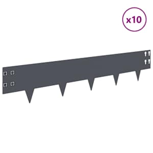 Okraj trávníku 10 pcs 100 x 20 cm Ocel Antracitová - obrázek 3