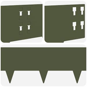 Okraj trávníku 10 pcs 100 x 20 cm Ocel Olivově zelená - obrázek 7