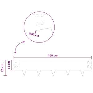 Okraj trávníku 10 pcs 100 x 20 cm Ocel Olivově zelená - obrázek 9