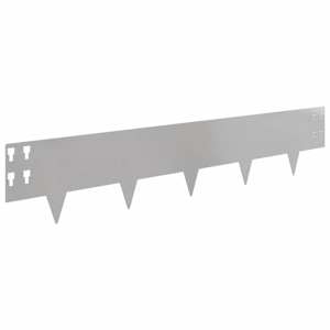 Okraj trávníku 10 pcs 100 x 20 cm Ocel Stříbrná - obrázek 6