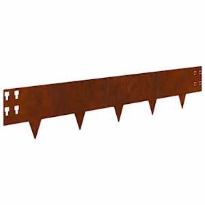 Okraj trávníku 10 pcs 100 x 20 cm Ocel Rezavá - obrázek 7