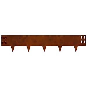 Okraj trávníku 10 pcs 100 x 20 cm Ocel Rezavá - obrázek 6