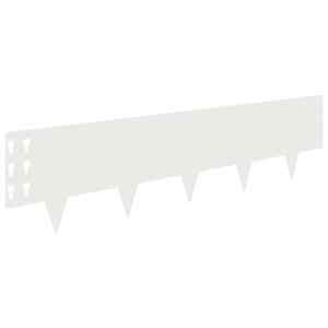 Okraj trávníku 10 pcs 100 x 25 cm Ocel Bílá - obrázek 6