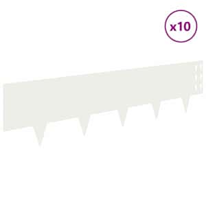 Okraj trávníku 10 pcs 100 x 25 cm Ocel Bílá - obrázek 3