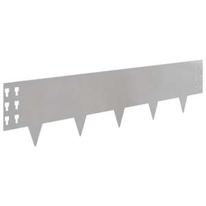 Okraj trávníku 10 pcs 100 x 25 cm Ocel Stříbrná - obrázek 6