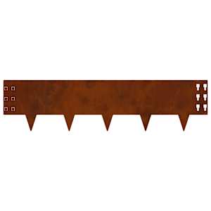 Okraj trávníku 30 pcs 100 x 25 cm Ocel Rezavá - obrázek 6