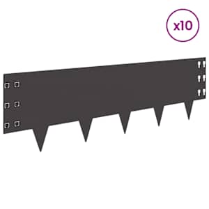 Okraj trávníku 10 pcs 100 x 30 cm Ocel Černá - obrázek 3