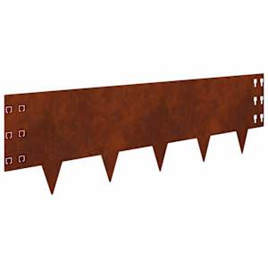 Okraj trávníku 10 pcs 100 x 30 cm Ocel Rezavá - obrázek 2