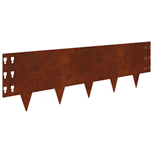 Okraj trávníku 10 pcs 100 x 30 cm Ocel Rezavá - obrázek 7