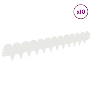Okraj trávníku 10 pcs 103 x 15 cm Ocel Bílá - obrázek 3