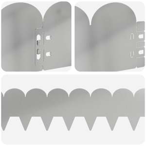 Okraj trávníku 10 pcs 103 x 15 cm Ocel Stříbrná - obrázek 7