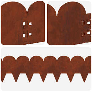 Okraj trávníku 10 pcs 103 x 15 cm Ocel Rezavá - obrázek 8