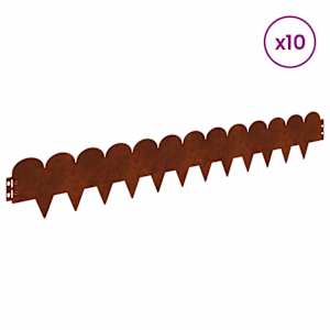 Okraj trávníku 10 pcs 103 x 15 cm Ocel Rezavá - obrázek 3