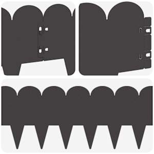 Okraj trávníku 30 pcs 103 x 20 cm Ocel Černá - obrázek 7