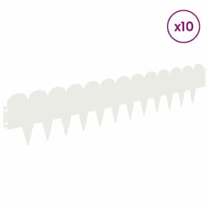 Okraj trávníku 10 pcs 103 x 20 cm Ocel Bílá - obrázek 3