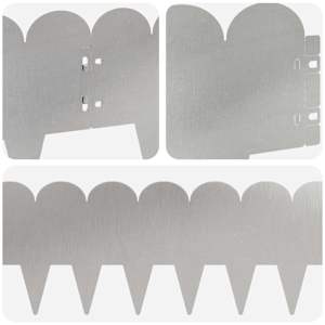 Okraj trávníku 10 pcs 103 x 20 cm Ocel Stříbrná - obrázek 7