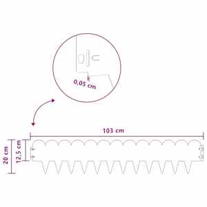 Okraj trávníku 10 pcs 103 x 20 cm Ocel Stříbrná - obrázek 9