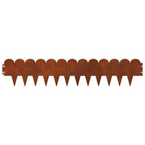 Okraj trávníku 10 pcs 103 x 20 cm Ocel Rezavá - obrázek 6