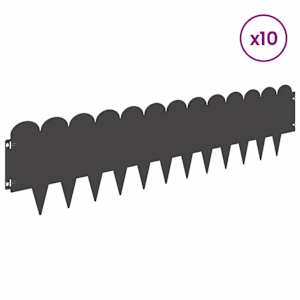 Okraj trávníku 10 pcs 103 x 25 cm Ocel Černá - obrázek 3