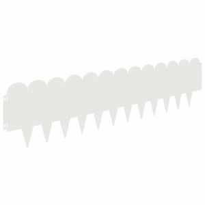 Okraj trávníku 10 pcs 103 x 25 cm Ocel Bílá - obrázek 2