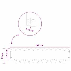 Okraj trávníku 10 pcs 103 x 25 cm Ocel Stříbrná - obrázek 9