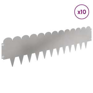 Okraj trávníku 10 pcs 103 x 25 cm Ocel Stříbrná - obrázek 3