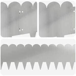 Okraj trávníku 10 pcs 103 x 25 cm Ocel Stříbrná - obrázek 7