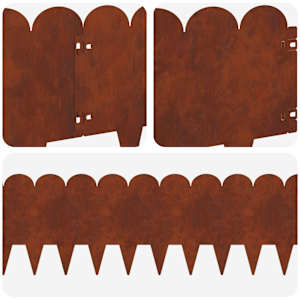 Okraj trávníku 10 pcs 103 x 25 cm Ocel Rezavá - obrázek 8