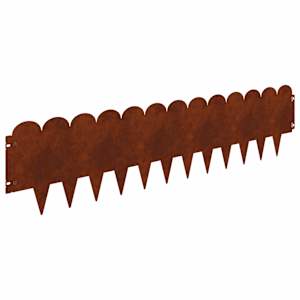 Okraj trávníku 10 pcs 103 x 25 cm Ocel Rezavá - obrázek 7