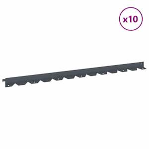 Okraj trávníku 10 pcs 102 x 4 x 4 cm Ocel Antracitová - obrázek 3