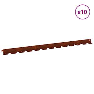 Okraj trávníku 10 pcs 102 x 4 x 4 cm Ocel Rezavá - obrázek 3