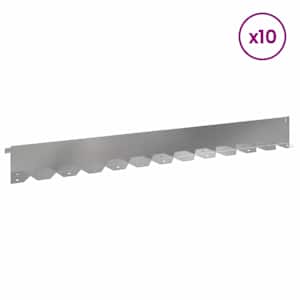 Okraj trávníku 10 pcs 102 x 10 x 4 cm Ocel Stříbrná - obrázek 3