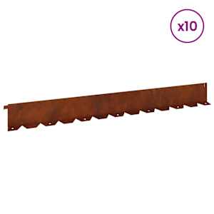 Okraj trávníku 10 pcs 102 x 10 x 4 cm Ocel Rezavá - obrázek 3