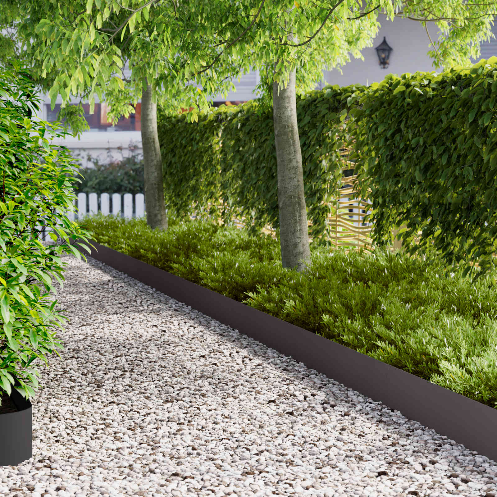 vidaXL Nurmireunus 20 kpl 102 x 15 x 4 cm Teräs Musta