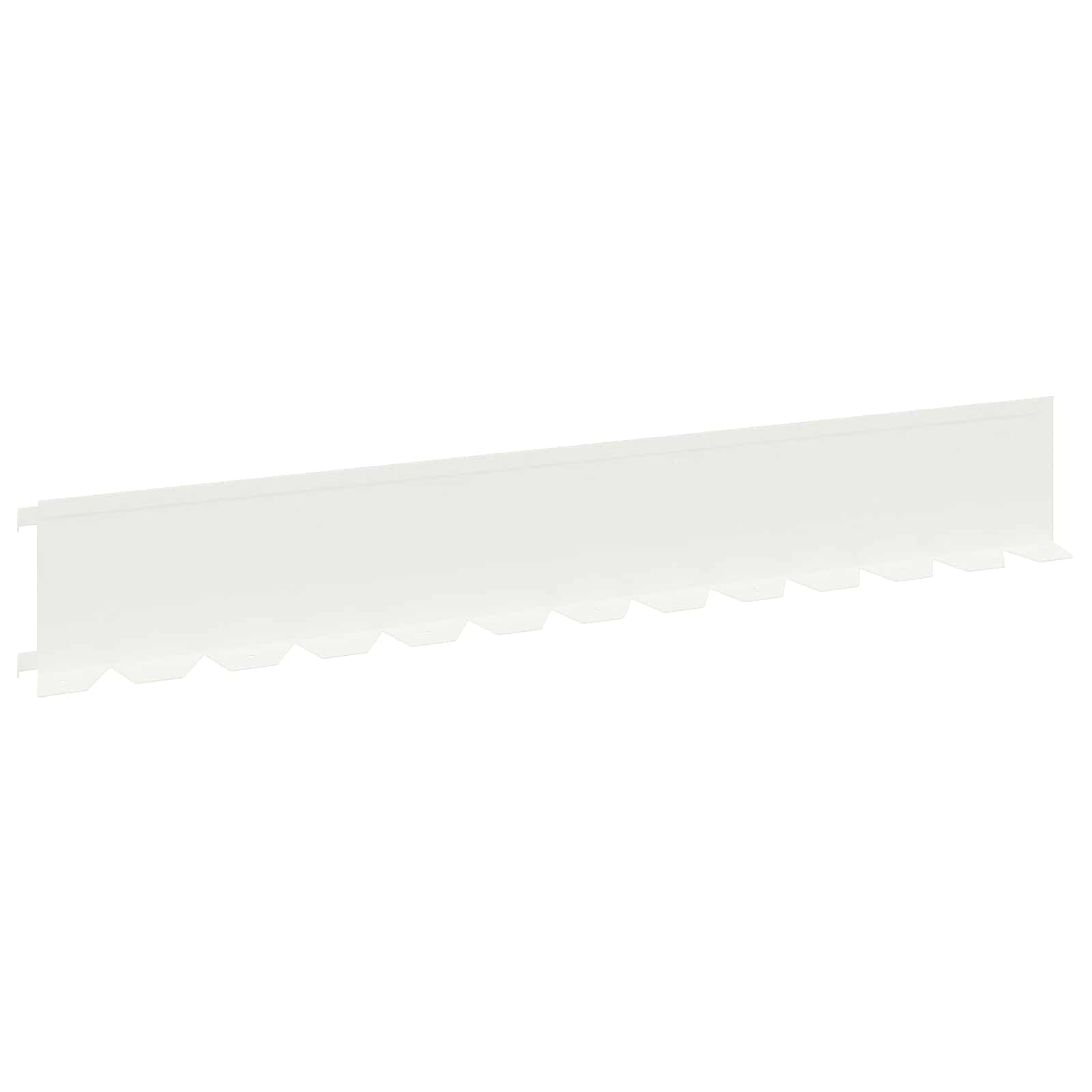 vidaXL Obrubník trávnika 10 ks 102 x 15 x 4 cm Oceľ Biela