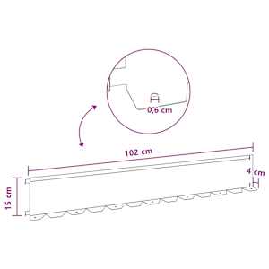 Okraj trávníku 10 pcs 102 x 15 x 4 cm Ocel Stříbrná - obrázek 10