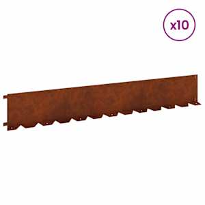 Okraj trávníku 10 pcs 102 x 15 x 4 cm Ocel Rezavá - obrázek 3