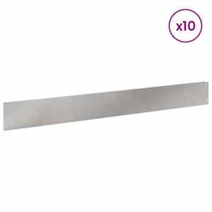 Okraj trávníku 10 pcs 100 x 12 cm Ocel Stříbrná - obrázek 3