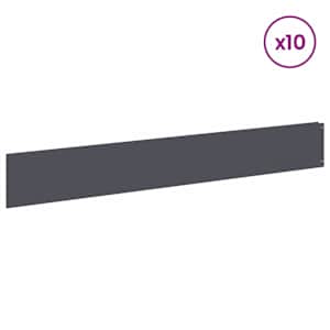 Okraj trávníku 10 pcs 100 x 15 cm Ocel Antracitová - obrázek 3