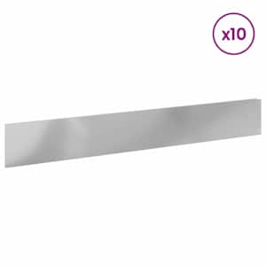 Okraj trávníku 10 pcs 100 x 15 cm Ocel Stříbrná - obrázek 3