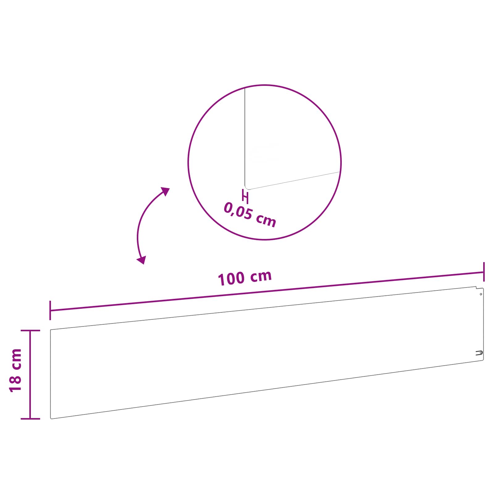 vidaXL Robovi trave 30 pcs 100 x 18 cm Jeklo Srebrna - slika 9